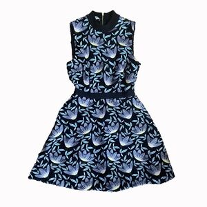 Self portrait blue peony lace fit & flare dress